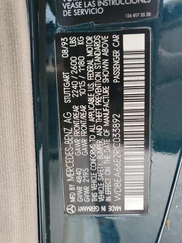 Photo 10 from auction – 1994 MERCEDES-BENZ E 320 with VIN WDBEA66E2RC033892