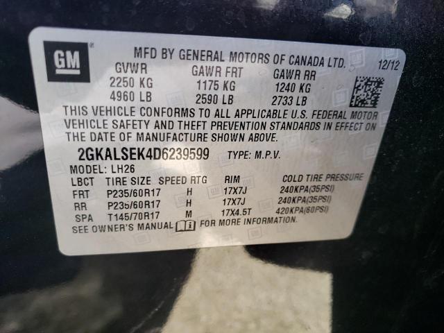 Photo 10 from auction – 2013 GMC TERRAIN SL with VIN 2GKALSEK4D6239599