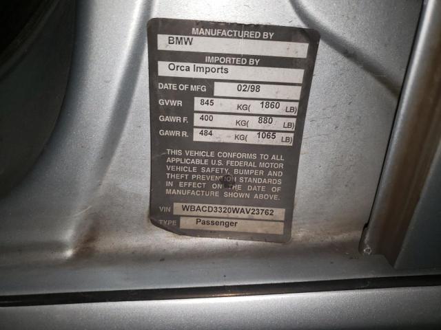 Photo 10 from auction – 1998 BMW 328 I with VIN WBACD3320WAV23762