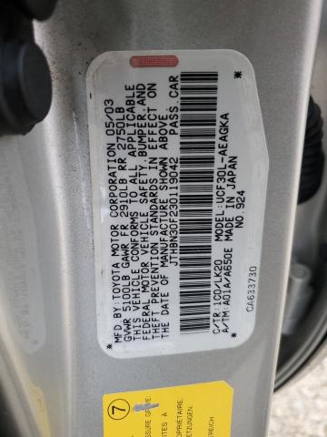 Photo 10 from auction – 2003 LEXUS LS 430 with VIN JTHBN30F230119042