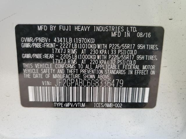 Photo 10 from auction – 2016 SUBARU CROSSTREK with VIN JF2GPABC6G8336479