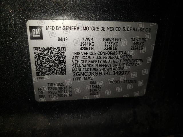 Photo 10 from auction – 2019 CHEVROLET TRAX LS with VIN 3GNCJKSB3KL349977