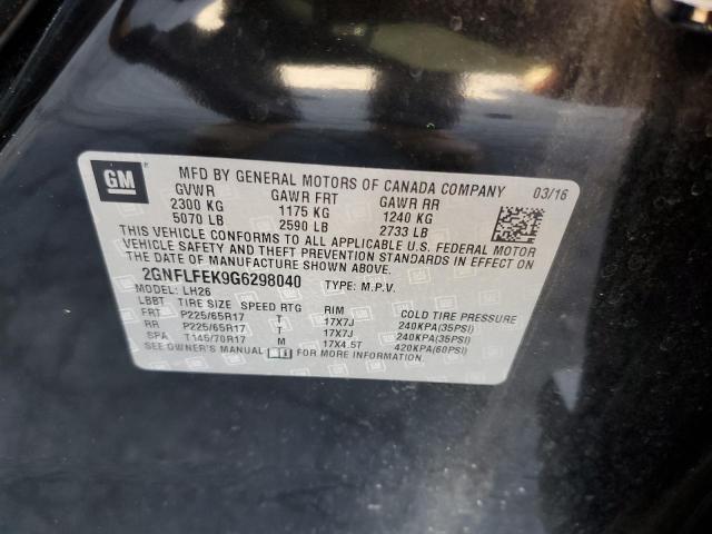 Photo 10 from auction – 2016 CHEVROLET EQUINOX LT with VIN 2GNFLFEK9G6298040