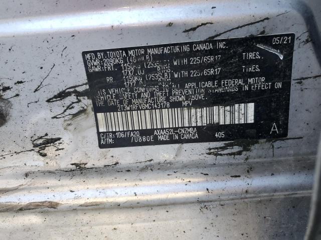 Photo 10 from auction – 2021 TOYOTA RAV4 XLE with VIN 2T3W1RFV6MC143178
