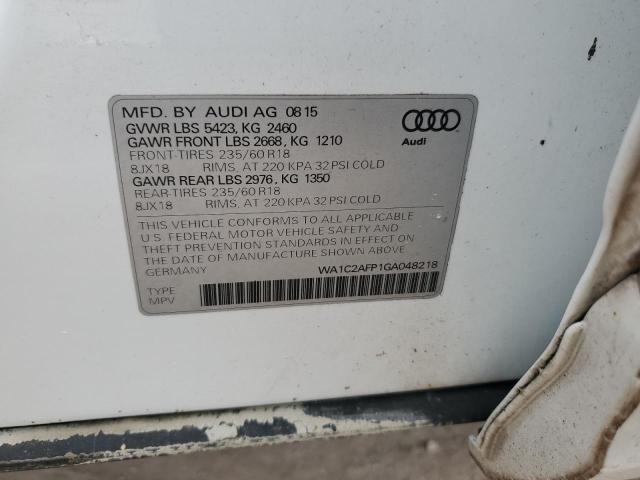Photo 10 from auction – 2016 AUDI Q5 PREMIUM with VIN WA1C2AFP1GA048218