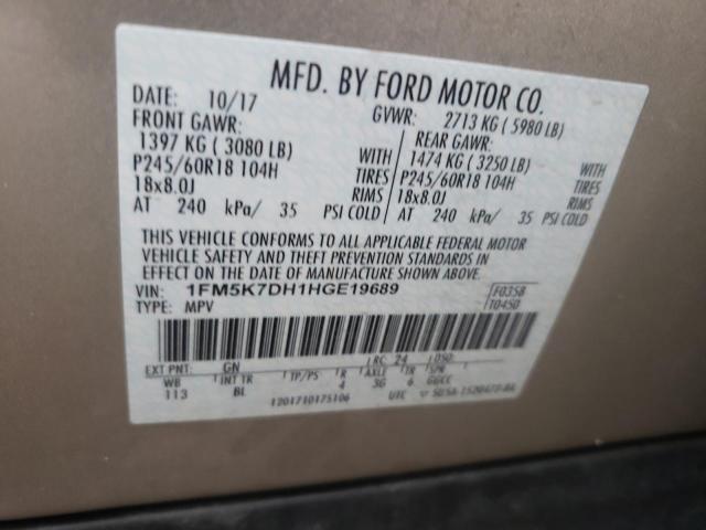 Photo 10 from auction – 2017 FORD EXPLORER X with VIN 1FM5K7DH1HGE19689