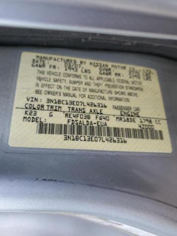 Photo 10 from auction – 2007 NISSAN VERSA S with VIN 3N1BC13E07L426316