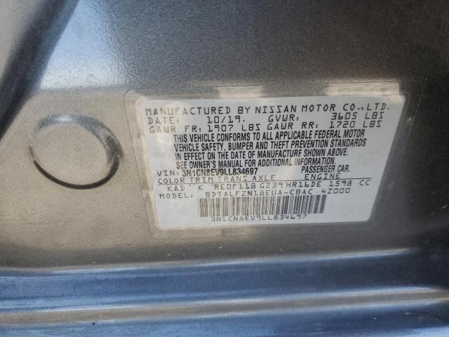 Photo 10 from auction – 2020 NISSAN VERSA SV with VIN 3N1CN8EV9LL834697