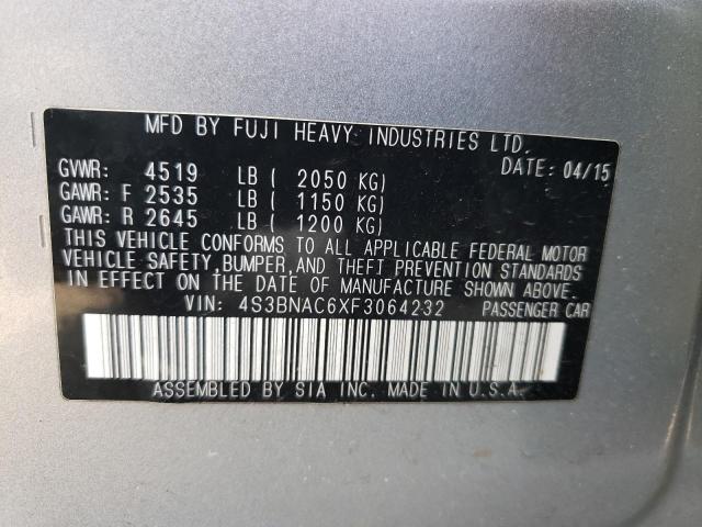 Photo 10 from auction – 2015 SUBARU LEGACY 2.5 with VIN 4S3BNAC6XF3064232