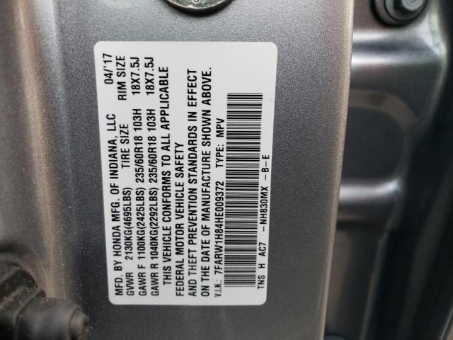 Photo 10 from auction – 2017 HONDA CR-V EXL with VIN 7FARW1H84HE009372