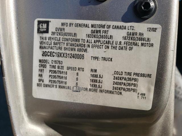 Photo 10 from auction – 2003 CHEVROLET SILVERADO with VIN 2GCEC19XX31240006