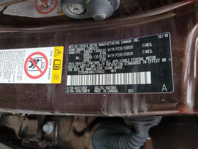 Photo 10 from auction – 2019 LEXUS RX 350 BAS with VIN 2T2BZMCA6KC179403