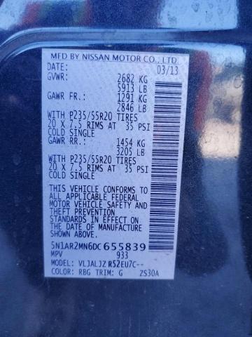 Photo 10 from auction – 2013 NISSAN PATHFINDER with VIN 5N1AR2MN6DC655839