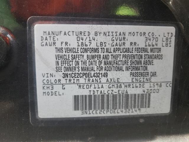 Photo 10 from auction – 2014 NISSAN VERSA NOTE with VIN 3N1CE2CP0EL432149