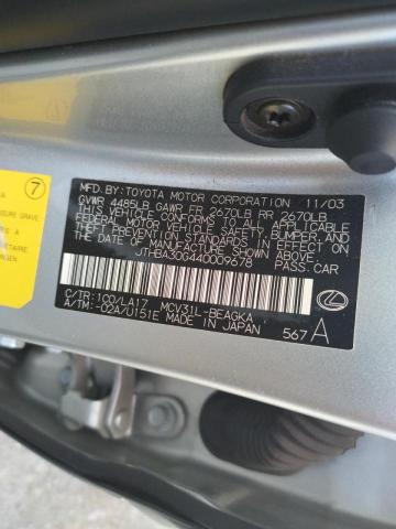 Photo 10 from auction – 2004 LEXUS ES 330 with VIN JTHBA30G440009678