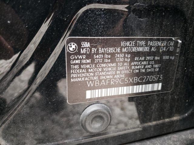 Photo 10 from auction – 2011 BMW 550 I with VIN WBAFR9C5XBC270573