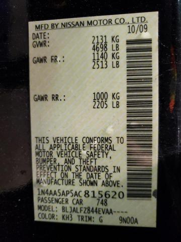 Photo 10 from auction – 2010 NISSAN MAXIMA S with VIN 1N4AA5AP5AC815620