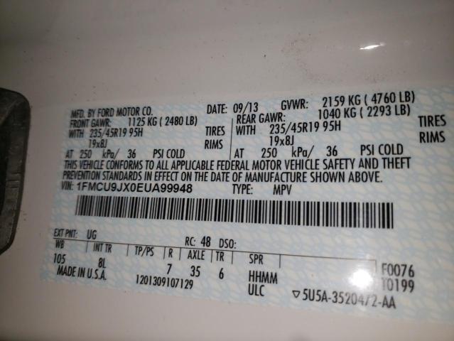 Photo 10 from auction – 2014 FORD ESCAPE TIT with VIN 1FMCU9JX0EUA99948