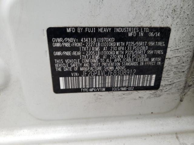 Photo 10 from auction – 2014 SUBARU XV CROSSTR with VIN JF2GPAVC7E8308912