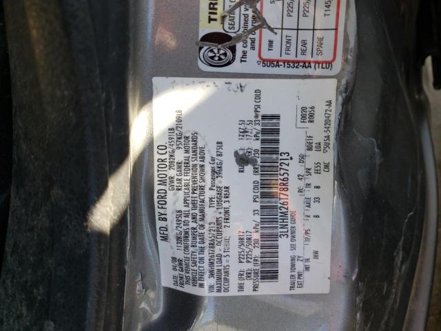 Photo 10 from auction – 2008 LINCOLN MKZ with VIN 3LNHM26T78R657213