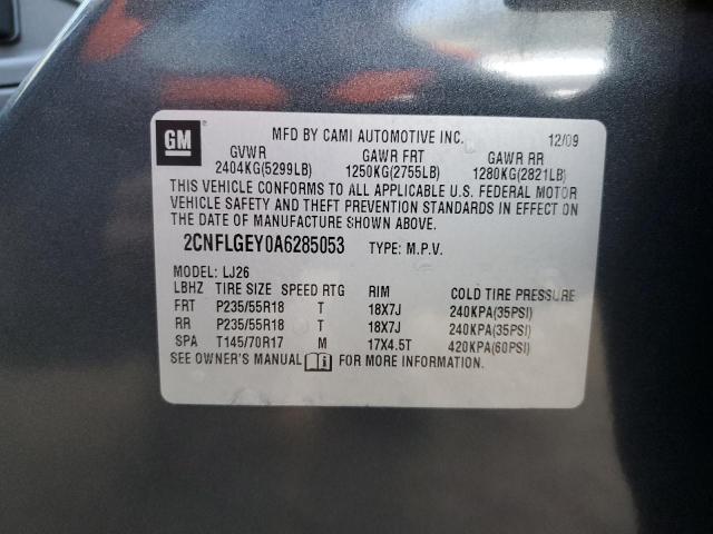 Photo 10 from auction – 2010 CHEVROLET EQUINOX LT with VIN 2CNFLGEY0A6285053