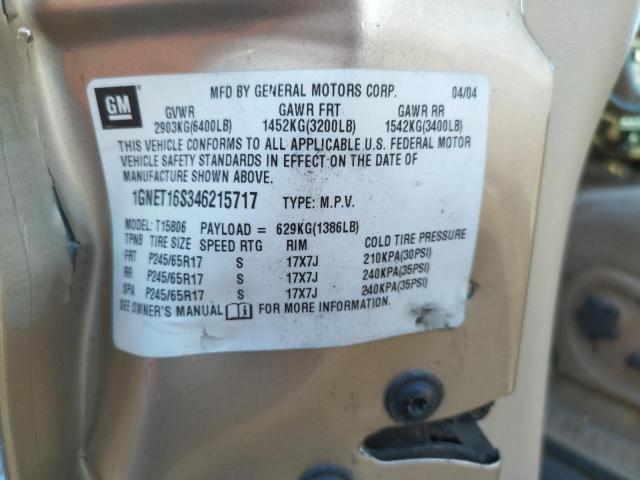 Photo 10 from auction – 2004 CHEVROLET TRAILBLAZE with VIN 1GNET16S346215717