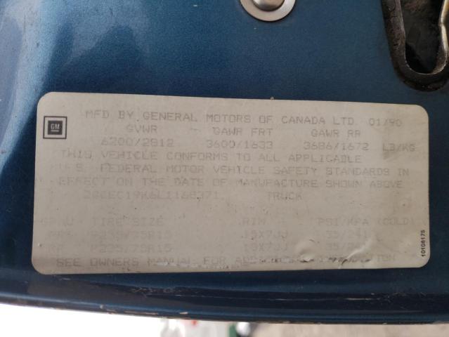 Photo 10 from auction – 1990 CHEVROLET GMT-400 C1 with VIN 2GCEC19K6L1168371