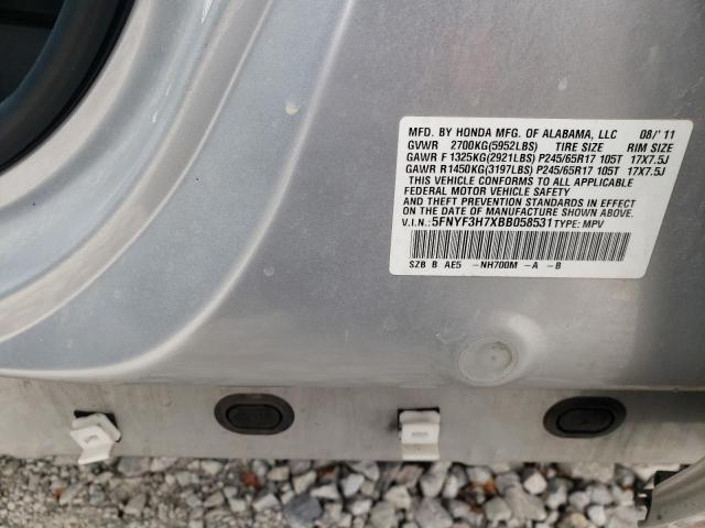 Photo 10 from auction – 2011 HONDA PILOT EXLN with VIN 5FNYF3H7XBB058531