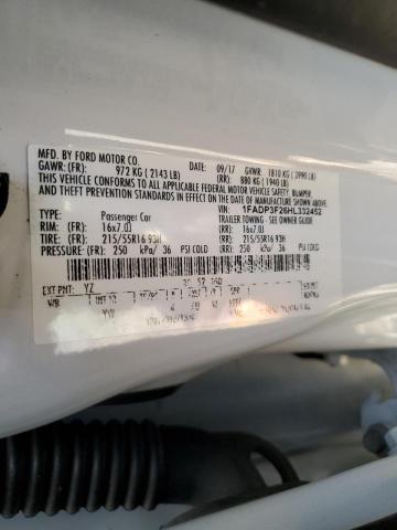 Photo 10 from auction – 2017 FORD FOCUS SE with VIN 1FADP3F26HL332452
