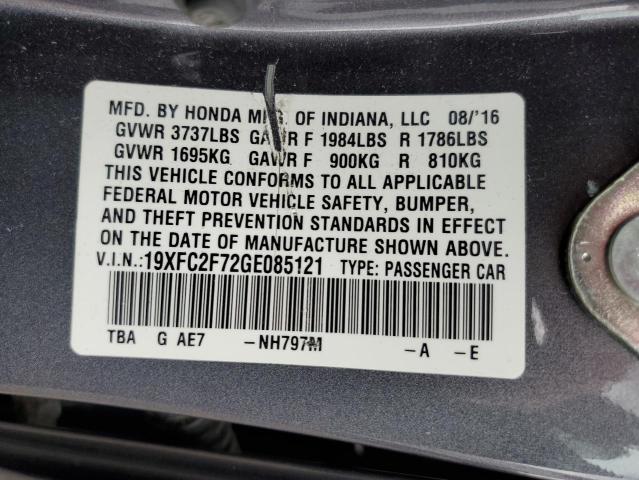 Photo 10 from auction – 2016 HONDA CIVIC EX with VIN 19XFC2F72GE085121