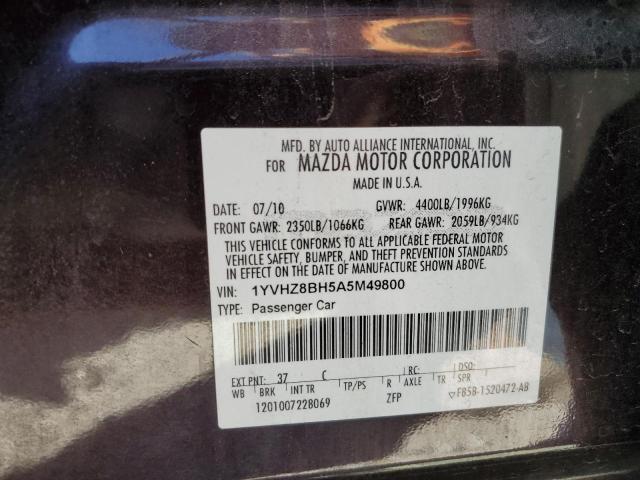 Photo 10 from auction – 2010 MAZDA 6 I with VIN 1YVHZ8BH5A5M49800