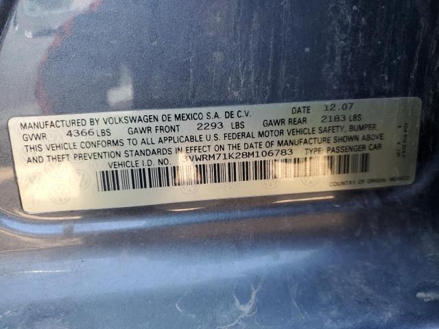 Photo 10 from auction – 2008 VOLKSWAGEN JETTA SE with VIN 3VWRM71K28M106783