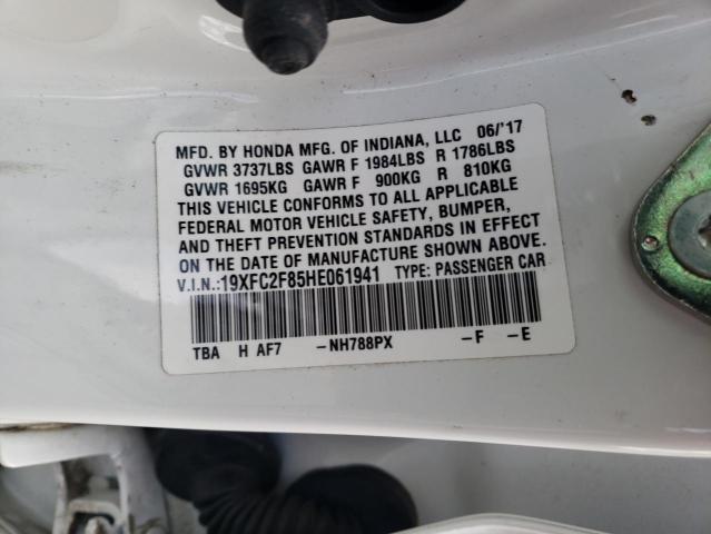 Photo 10 from auction – 2017 HONDA CIVIC EX with VIN 19XFC2F85HE061941