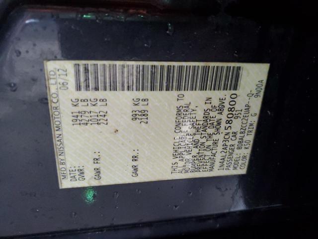 Photo 10 from auction – 2012 NISSAN ALTIMA BAS with VIN 1N4AL2AP3CN580800