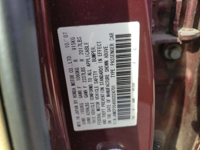 Photo 10 from auction – 2008 HONDA ACCORD SED with VIN JHMCP26468C024701