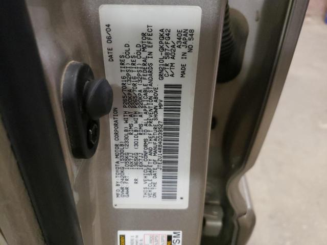 Photo 10 from auction – 2004 TOYOTA 4RUNNER SR with VIN JTEZU14R840039527