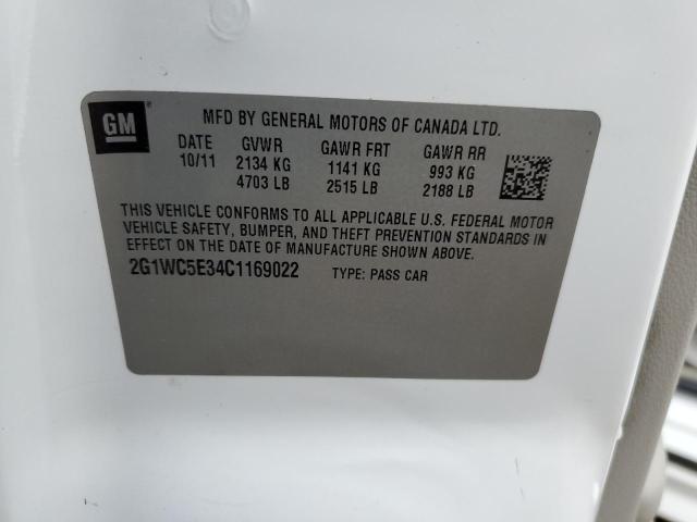 Photo 10 from auction – 2012 CHEVROLET IMPALA LTZ with VIN 2G1WC5E34C1169022