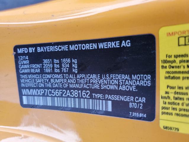 Photo 10 from auction – 2015 MINI COOPER S with VIN WMWXP7C56F2A38162