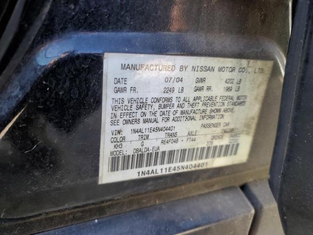 Photo 10 from auction – 2005 NISSAN ALTIMA S with VIN 1N4AL11E45N404401