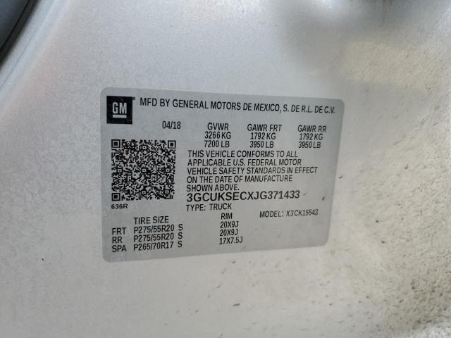 Photo 10 from auction – 2018 CHEVROLET SILVERADO with VIN 3GCUKSECXJG371433