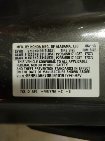 Photo 10 from auction – 2013 HONDA ODYSSEY EX with VIN 5FNRL5H67DB091019