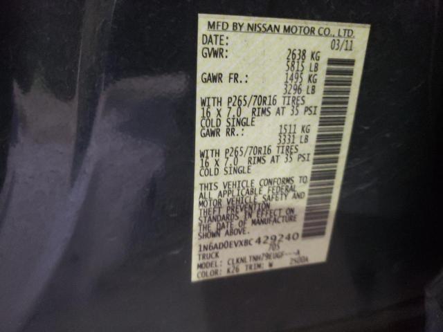Foto 10 de la subasta – 2011 NISSAN FRONTIER S con VIN 1N6AD0EVXBC429240