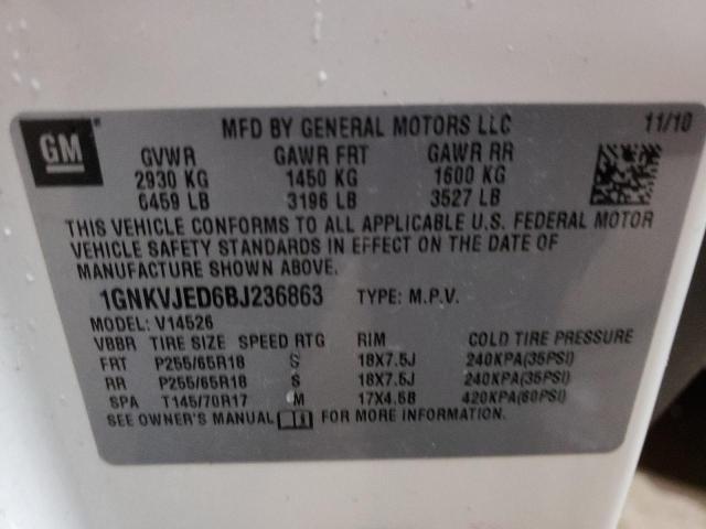 Photo 10 from auction – 2011 CHEVROLET TRAVERSE L with VIN 1GNKVJED6BJ236863