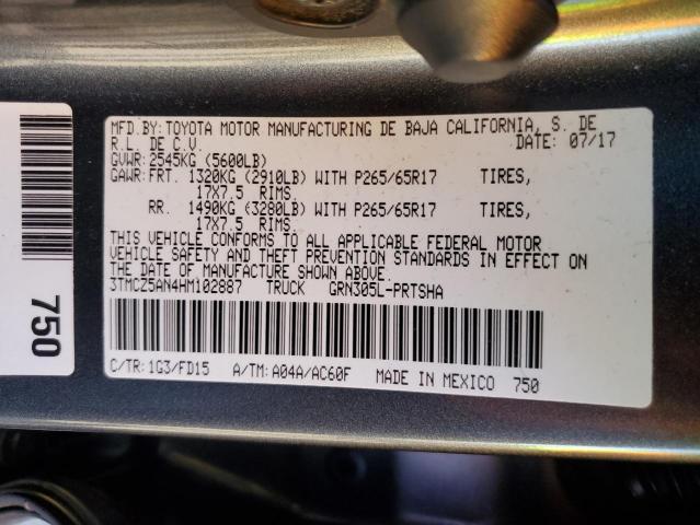 Photo 10 from auction – 2017 TOYOTA TACOMA DOU with VIN 3TMCZ5AN4HM102887