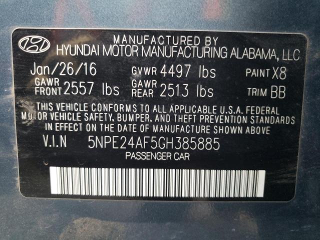 Photo 10 from auction – 2016 HYUNDAI SONATA SE with VIN 5NPE24AF5GH385885