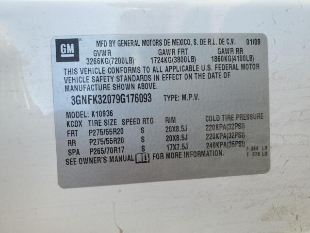 Photo 10 from auction – 2009 CHEVROLET AVALANCHE with VIN 3GNFK32079G176093