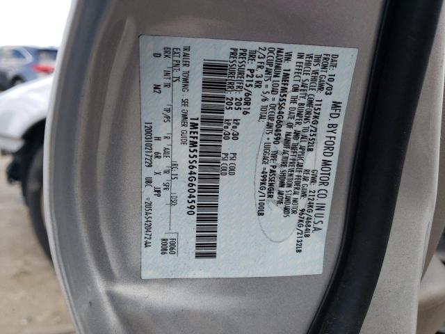 Photo 10 from auction – 2004 MERCURY SABLE LS P with VIN 1MEFM55S64G604590