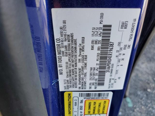 Photo 10 from auction – 2014 FORD FUSION SE with VIN 3FA6P0HD4ER196387