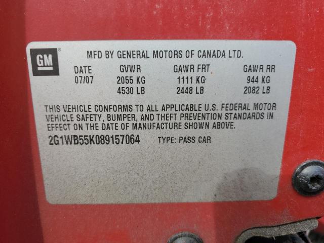 Photo 10 from auction – 2008 CHEVROLET IMPALA LS with VIN 2G1WB55K089157064