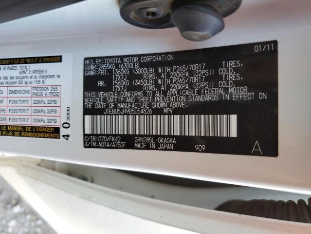 Photo 10 from auction – 2011 TOYOTA 4RUNNER SR with VIN JTEBU5JR9B5054826